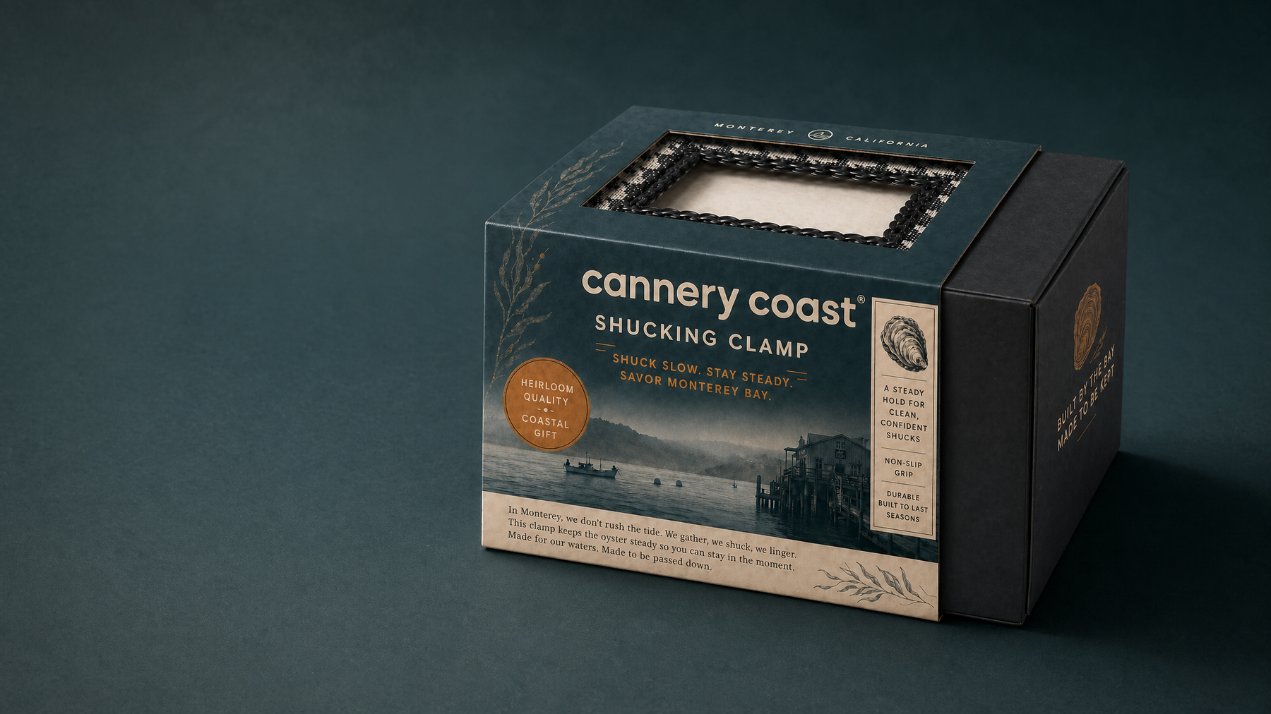 Cannery Coast homepage hero packaging image